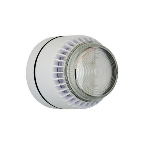FULLEON FL/CL/W/S/24V hang és fényjelző, átlátszó búra (FLASHNI)