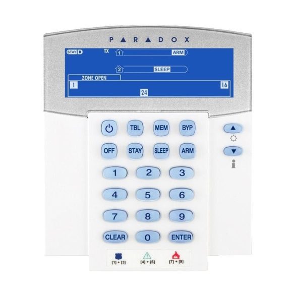 PARADOX-K37/868 32 zónás ikonos rádiós kezelő, 868MHz