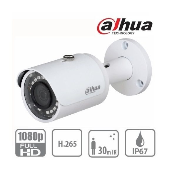 DAHUA IPC-HFW1230S 2.8mm csőkamera,2MP,IR táv:30m,IP6
