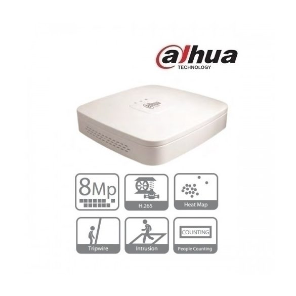 Dahua NVR4104-4KS2/L NVR rögzítő (4 csatorna, H265, 80Mbps rögzítési sávszélesség, HDMI+VGA, 2xUSB, 1x Sata)