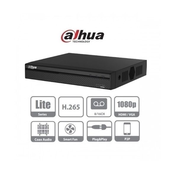 DAHUA XVR5108HS 8 csatornás 1080P HDCVI pentabrid rögzítő, 720p/25fps