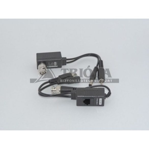 AXGL006 passzív video balun pár, RJ45, tápfeladó+levevő,1 csatornás+RCA (audio)