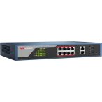   Hikvision DS-3E1310P-E 10 portos PoE switch (123 W); 8 PoE + 2 kombinált uplink port; web menedzselhető