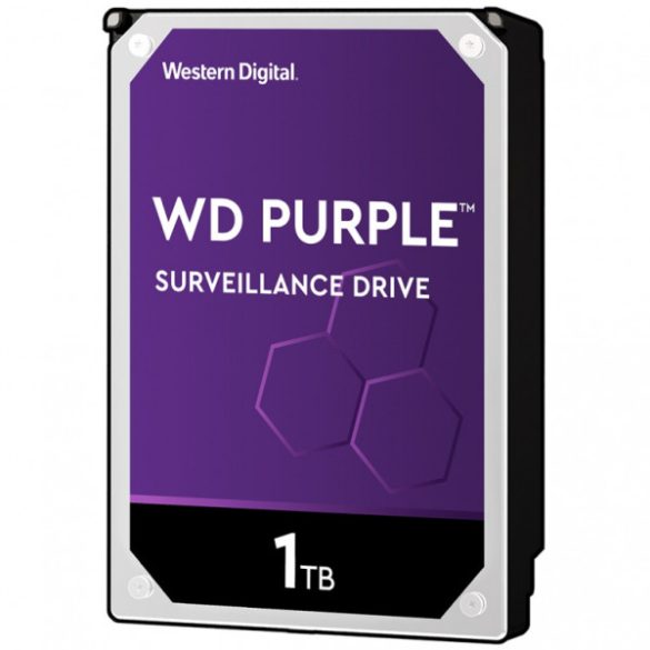 Western Digital WD10PURZ WD Purple; 1 TB biztonságtechnikai merevlemez; 24/7 alkalmazásra; nem RAID kompatibilis