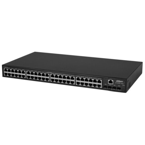 Dahua AS4300-48GT4GF 52 portos központi switch; 48 Gbit / 4 1Gbit SFP uplink port; menedzselhető
