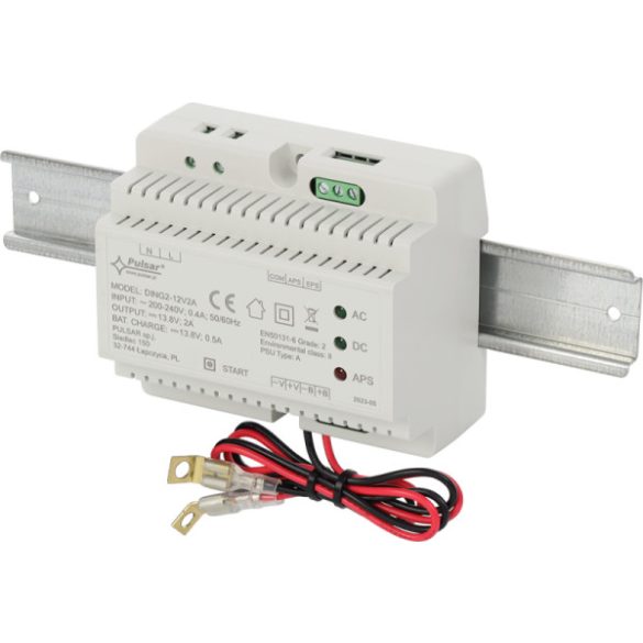 Pulsar DING2-12V2A 13,8V/2,5A DIN sínre szerelhető kapcsolóüzemű szünetmentesíthető tápegység; Grade 2