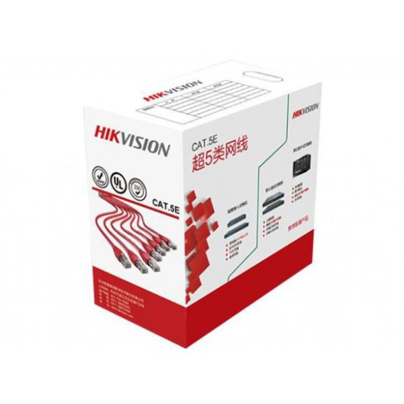 Hikvision DS-1LN5E-S UTP fali kábel; cat5e; 305 fm; dobozos kiszerelés; 0,5 mm rézmag