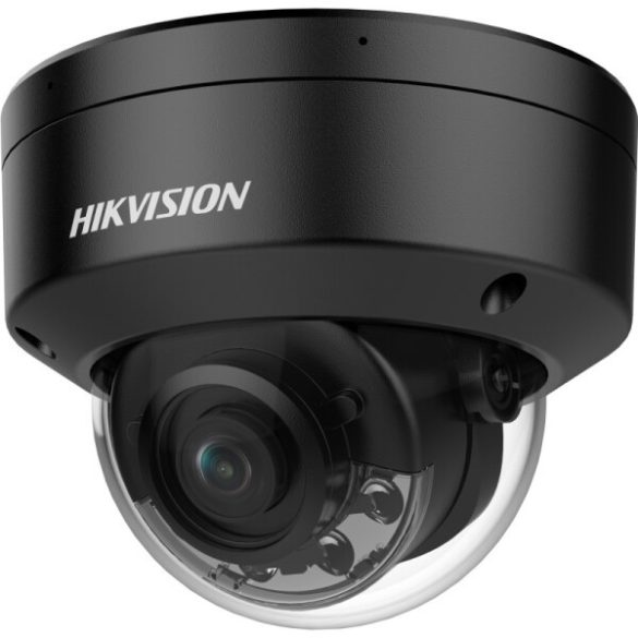 Hikvision DS-2CD2187G2H-LISU-B(2.8mm)(eF 8 MP WDR fix ColorVu IP dómkamera; IR/láthatófény; hang I/O; riasztás I/O; mikrofon; fekete