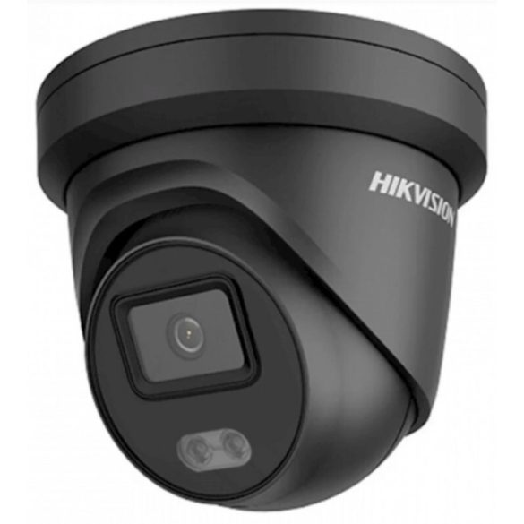 Hikvision DS-2CD2347G2-LSU/SL-B 2.8mm/C 4 MP WDR fix ColorVu AcuSense IP turret kamera; láthatófény; fény- és hangriasztás; fekete