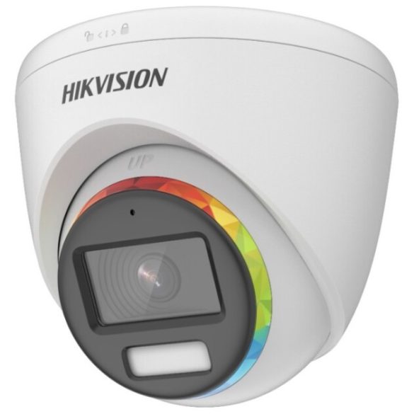 Hikvision DS-2CE72DF8T-FSLN (2.8mm) 2 MP ColorVu THD WDR fix dómkamera; fény riasztás; beépített mikrofon; koax audio