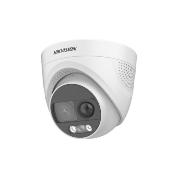 Hikvision DS-2CE72UF3T-PIRXO (2.8mm) 8 MP ColorVu THD WDR fix turret kamera; villogó fény és hangriasztás; PIR
