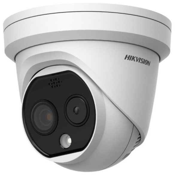 Hikvision DS-2TD1228-7/QA IP hő- (256x192) 24,9°x18,7° és láthatófény (4 MP) kamera; -20°C-150°C; villogófény-/hangriasztás