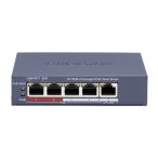   Hikvision DS-3E0105P-E/M (C) 5 portos PoE switch (45 W); 4 PoE + 1 uplink port; nem menedzselhető