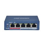 Hikvision DS-3E0105P-E (B) 5 portos PoE switch (60 W); 4 PoE + 1 uplink port; nem menedzselhető