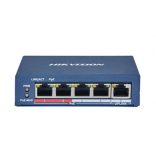 Hikvision DS-3E0105P-E (B) 5 portos PoE switch (60 W); 4 PoE + 1 uplink port; nem menedzselhető
