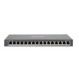 Hikvision DS-3E0516P-O 16 portos Gbit PoE switch (110 W); 8 PoE + 8 nem-PoE port; nem menedzselhető