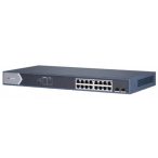   Hikvision DS-3E0518P-E/M 18 portos Gbit PoE switch (125 W); 16 PoE + 2 SFP uplink port; nem menedzselhető