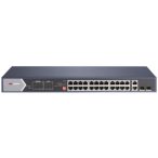   Hikvision DS-3E0528HP-E 28 portos Gbit PoE switch (370 W); 20 PoE+ / 4 HiPoE / 2 RJ45 + 2 SFP uplink port