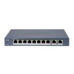   Hikvision DS-3E1310P-EI (B) 10 portos PoE switch (110 W); 8 PoE + 2 RJ45 uplink port; smart menedzselhető