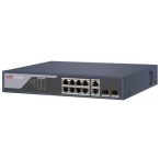   Hikvision DS-3E1310P-SI(V2) 10 portos PoE switch (125 W); 8 PoE + 2 kombinált uplink port; smart menedzselhető