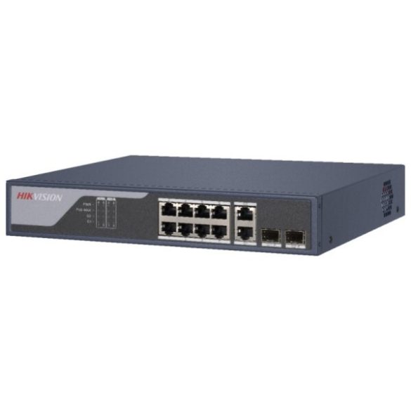 Hikvision DS-3E1310P-SI(V2) 10 portos PoE switch (125 W); 8 PoE + 2 kombinált uplink port; smart menedzselhető