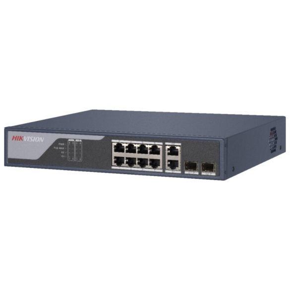Hikvision DS-3E1310P-SI 10 portos PoE switch (125 W); 8 PoE + 2 kombinált uplink port; smart menedzselhető