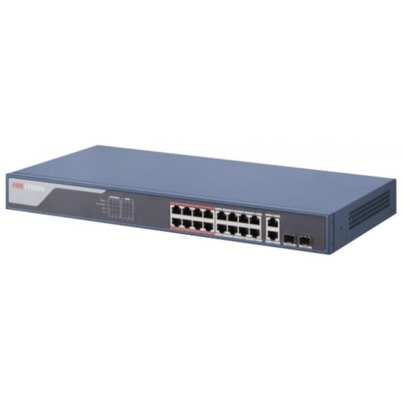 Hikvision DS-3E1318P-SI(new) 18 portos PoE switch (230 W); 16 PoE + 2 kombinált uplink port; smart menedzselhető