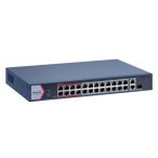   Hikvision DS-3E1326P-EI/M 26 portos PoE switch (230 W); 24 PoE + 1 kombinált uplink port + 1 uplink port; menedzselhető