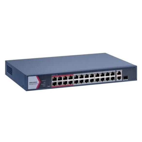 Hikvision DS-3E1326P-EI/M 26 portos PoE switch (230 W); 24 PoE + 1 kombinált uplink port + 1 uplink port; menedzselhető