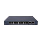   Hikvision DS-3E1510P-EI/M 10 portos PoE switch (60 W); 8 PoE + 2 RJ45 uplink port; menedzselhető