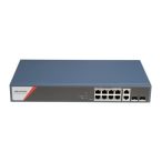   Hikvision DS-3E1512HP-SI-8P2T2F 12 portos Gbit PoE switch (130 W);4 PoE+4 HiPoE+2 SFP uplink port+2 RJ45 Uplink port;menedzselhető