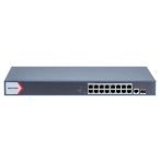   Hikvision DS-3E1518P-EI/M 18 portos Gbit PoE switch (130 W); 16 PoE +1 kombinált uplink port +1 SFP uplink port; menedzselhető