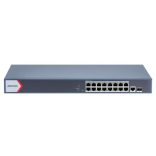 Hikvision DS-3E1518P-EI/M 18 portos Gbit PoE switch (130 W); 16 PoE +1 kombinált uplink port +1 SFP uplink port; menedzselhető