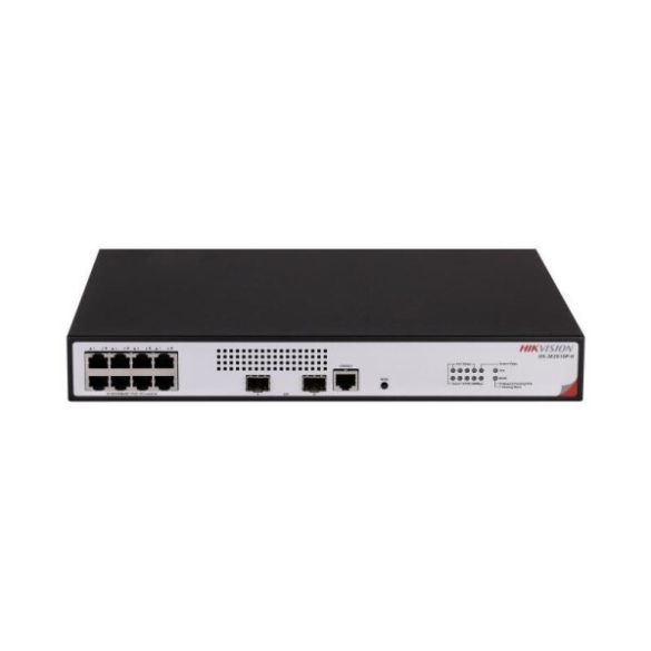 Hikvision DS-3E2510P-H 10 portos gigabit PoE switch (125 W); 8 PoE + 2 SFP uplink port; teljesen menedzselhető