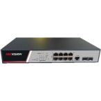   Hikvision DS-3E2510P 10 portos PoE switch (125 W); 8 PoE + 2 SFP uplink port; teljesen menedzselhető