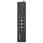   Hikvision DS-3T0510HP-E/HS 10 portos ipari Gbit PoE switch (110 W); 6 PoE+ / 2 HiPoE / 2 SFP uplink port; nem menedzselhető