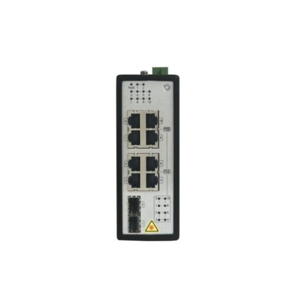 Hikvision DS-3T0510P 8 portos ipari Gbit PoE switch (240 W); 8 PoE+/ 2 SFP uplink; menedzselhető