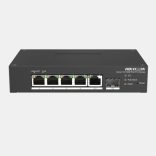 Hikvision DS-3T1306P-SI/HS 6 portos ipari 10/100 PoE switch (60 W); 4 PoE+ / 1 RJ45 + 1 SFP uplink port; menedzselhető