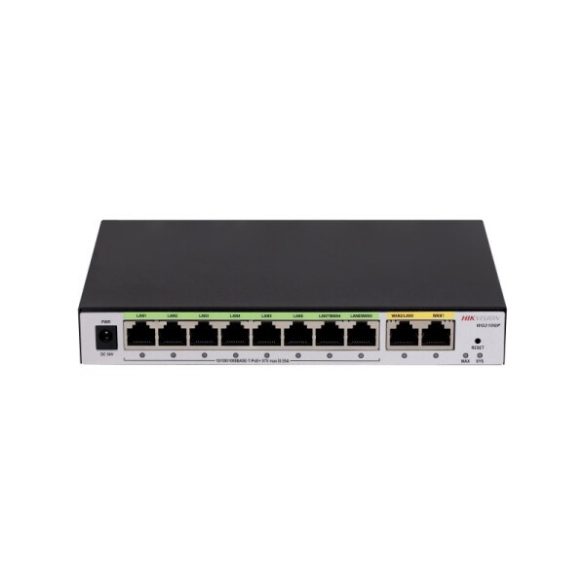 Hikvision DS-3WG210GP-SI Vezetékes router All in One; 2 Gigabit WAN ports; 1 WAN/LAN; 8 Gigabit PoE LAN ports 2 LAN/WAN