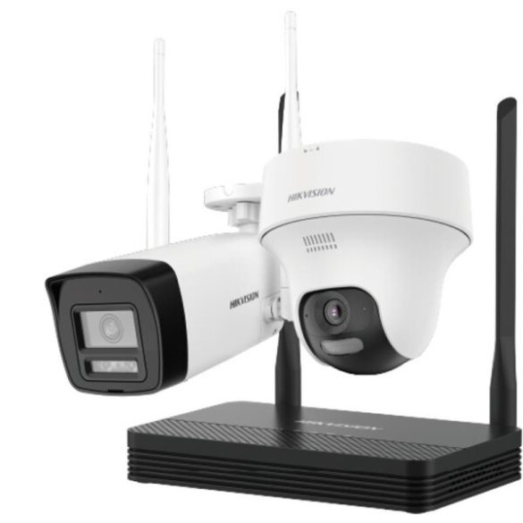 Hikvision DS-J142I/NKS424W02H IP SOHO kamera szett; 4 csatornás NVS+DS-2CV1043G2-LIDWF(2.8mm)(B)+DS-2CV1F43G2-LIDWF(2.8mm)(B)