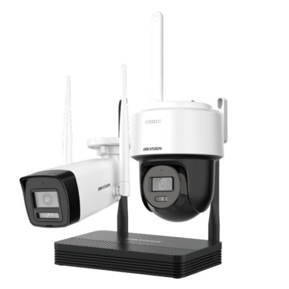 Hikvision DS-J142I/NKS424W03H IP SOHO kamera szett; 4 csatornás NVS+1 db DS-2CV1043G2-LIDWF(2.8mm)(B)+DS-2DE2C400MWG/W(2.8mm)