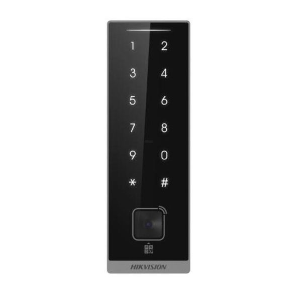Hikvision DS-K1105EDKB-QR Kártyaolvasó EM, DESfire, Mifare (13.56 MHz);RS485 vagy Wiegand kimenet;QR kód olvasó;Bluetooth; PIN