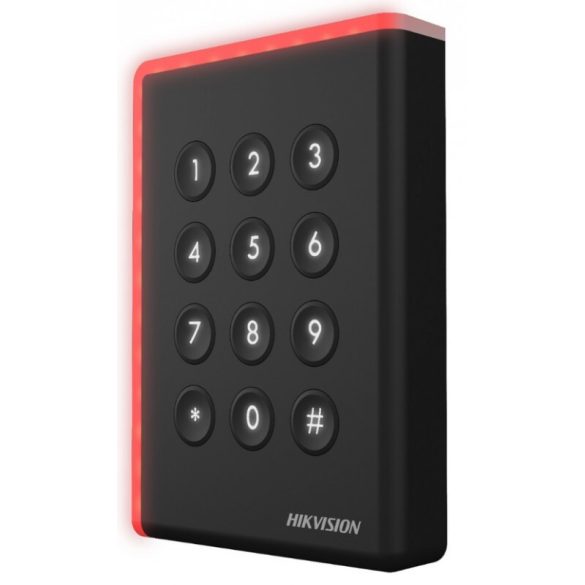 Hikvision DS-K1108ADK Kártyaolvasó (Mifare/Desfire/Felica); RS485 vagy Wiegand kimenet; kültéri; billentyűzettel