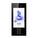   Hikvision DS-K1T344MBFWX-E1/Europe BV 4,5" arcfelismerő beléptető vezérlő terminál; Mifare kártyaolvasó; arcfelismerő; ujjlenyomat olvasó