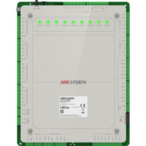 Hikvision DS-K2624X(P) Ajtóvezérlő 4 ajtóhoz; két irány; 4 Wiegand & 8 RS485 olvasó; panel