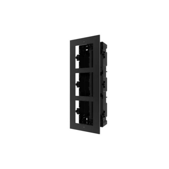 Hikvision DS-KD-ACF3/Black/EU BV Társasházi IP video-kaputelefon szerelőkeret süllyesztéshez; 3 modulos verzió; fekete