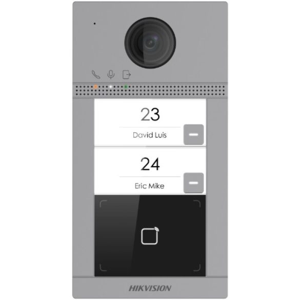 Hikvision DS-KV8213-WME1/Flush (C) Kétlakásos IP video-kaputelefon kültéri egység; kártyaolvasóval; IR-megvilágítás; WiFi; 12 VDC/PoE
