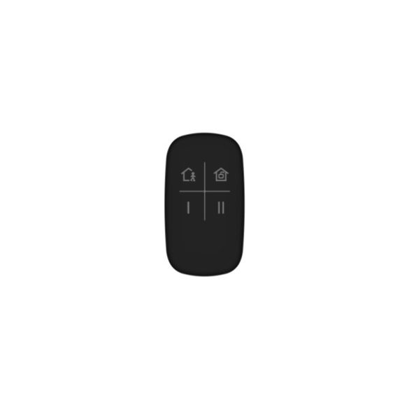 Hikvision DS-PKF1-WE(B)/BLACK Távirányító AXPro központokhoz; négygombos; 868 MHz; 1x CR2032; fekete