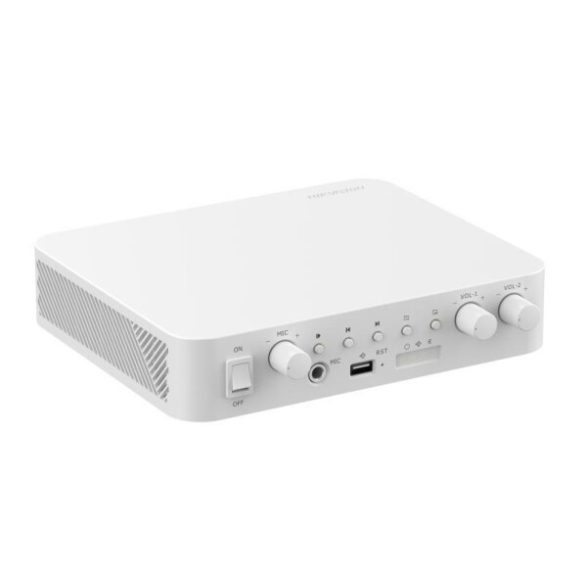 Hikvision DS-QAE1A80G1-VB Kétzónás, 100 V / 80 Wattos Hibrid hálózati erősítő; 1 LAN porttal