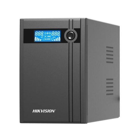Hikvision DS-UPS2000/GER Szünetmentes tápegység;2000 VA/1200 W;LCD kijelző;2 db beépített akkumulátor 12V/9Ah;4db Schuko(DIN)